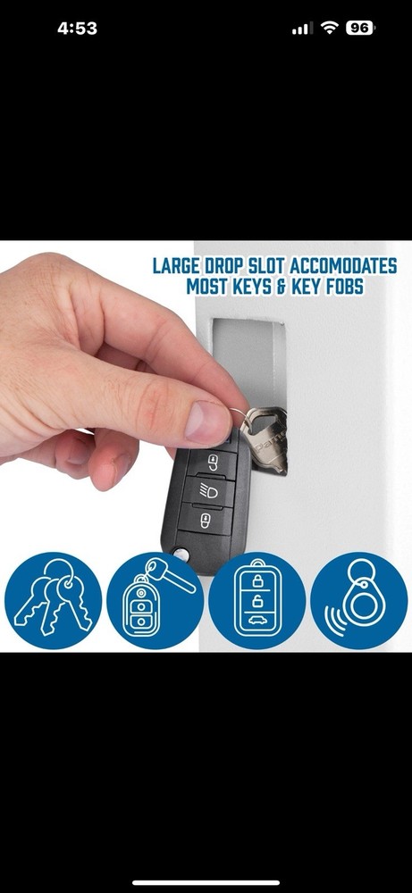 Barska 100 Key Safe Digital Electronic Cabinet Security Lock Storage Box Black