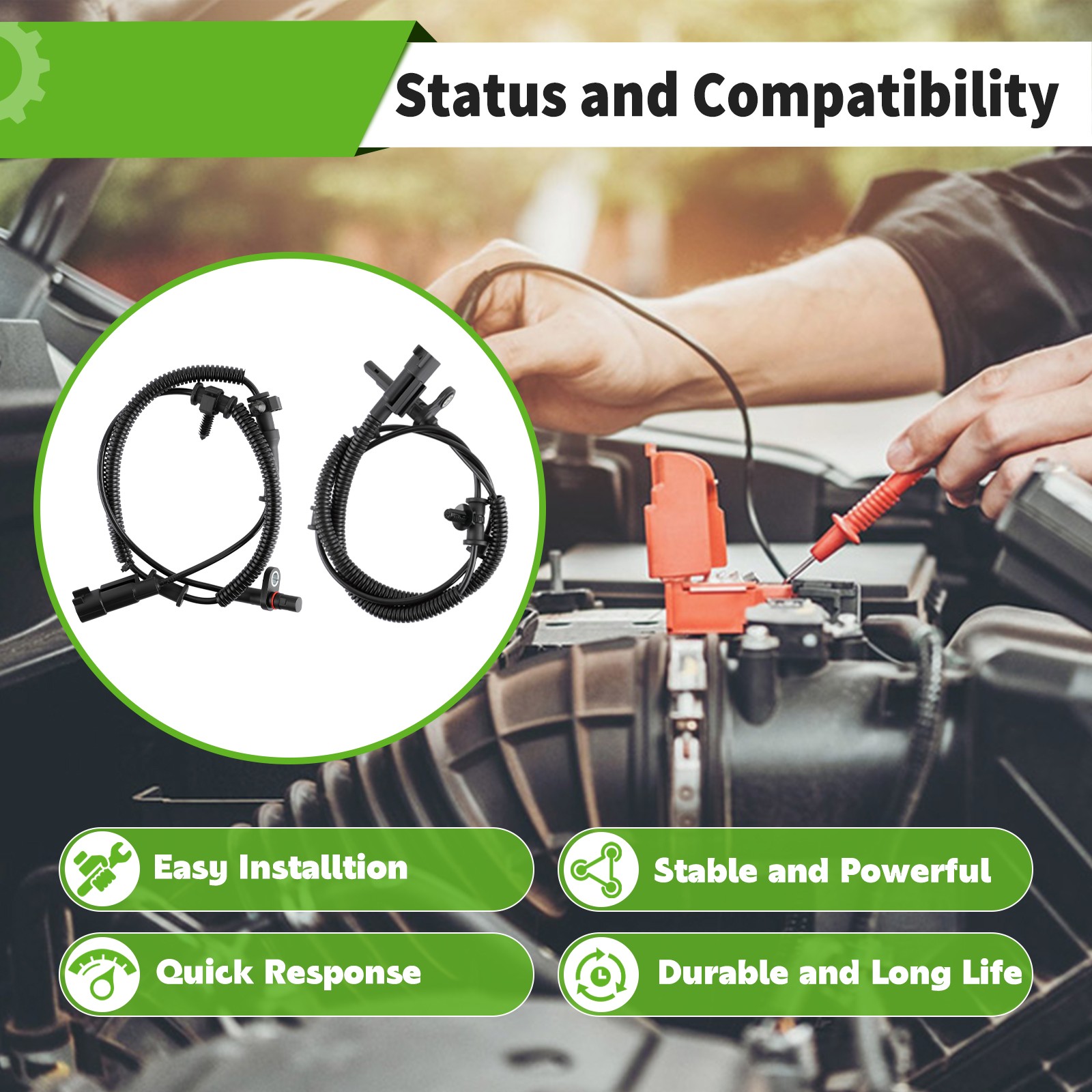 4pcs ABS Wheel Speed Sensor For 2013-2018 Ram 1500 / 2019 Ram 1500 Classic