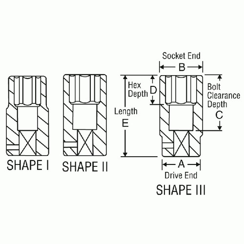Grey Pneumatic 2012D 1/2" Drive x 3/8" Deep Impact Socket, 6-Point, SAE