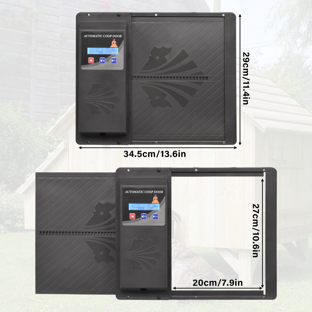 Automatic Chicken Coop Door Anti Pinch/Large LCD display/Timer-
