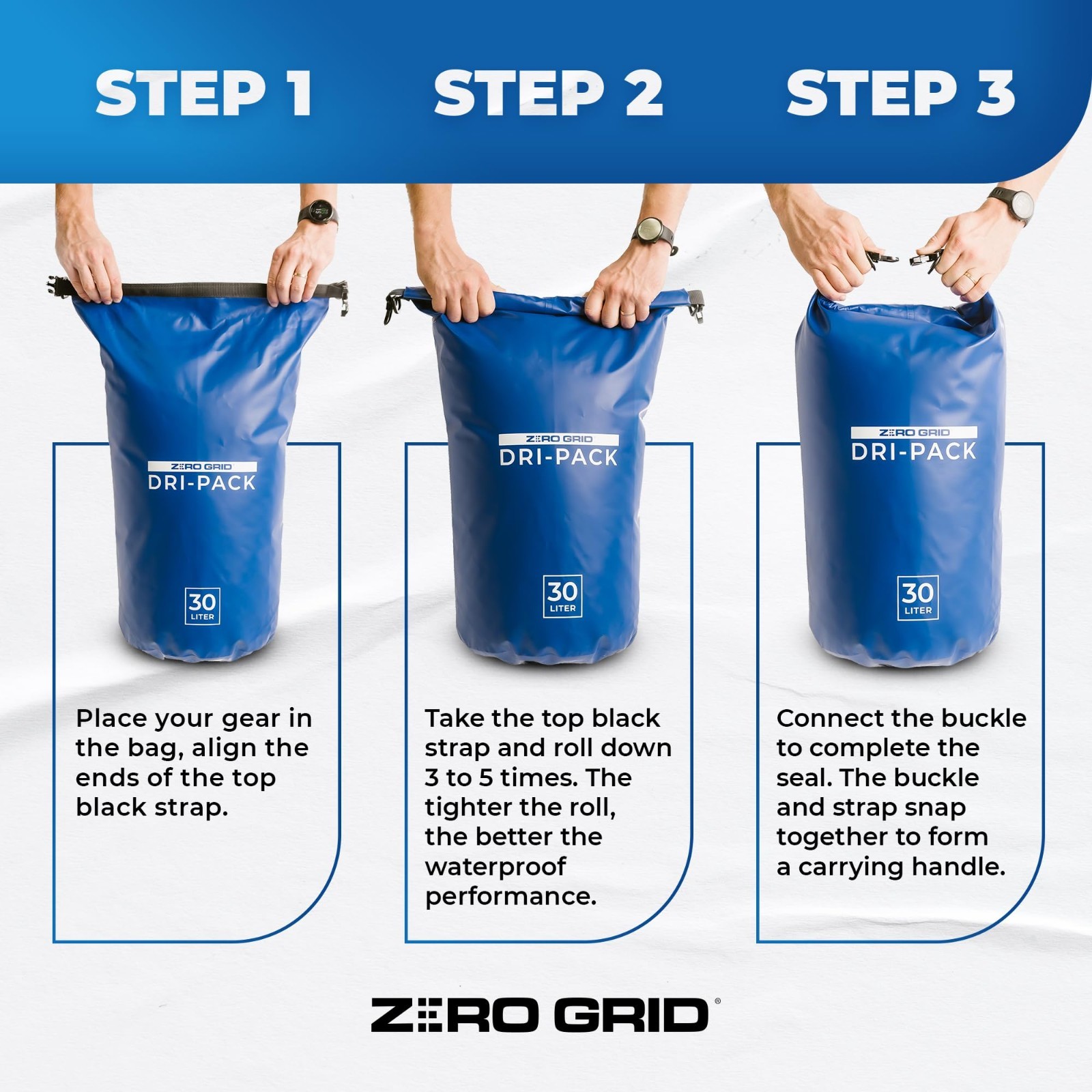Zero Grid Dry Bag Waterproof Keep Goods Dry (40 Liter)