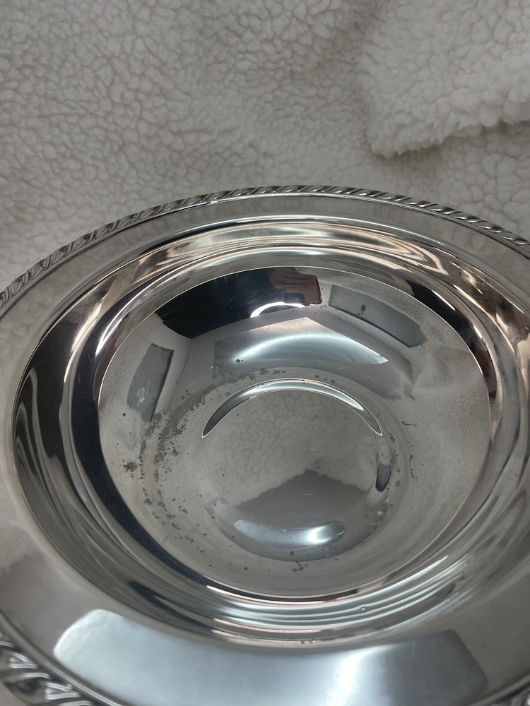 Rogers Silver Co. Vintage 10.5" Serving Bowl with Rope Edge #1058