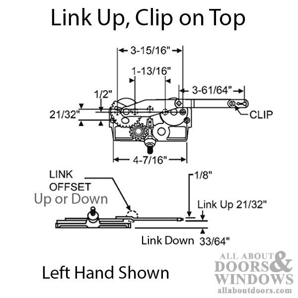 Amesbury Truth Dyad Casement Window Operator Offset Link Left Hand