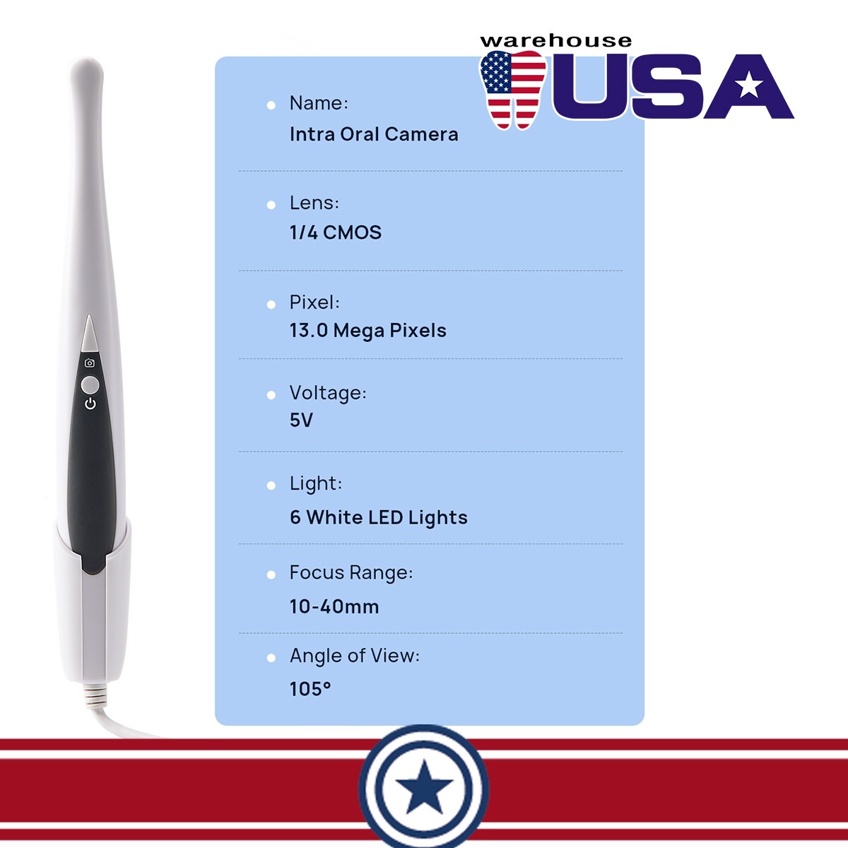 Dental Intraoral Camera USB HD Camera Digital Imaging Intra 13.0 Mega Pixel