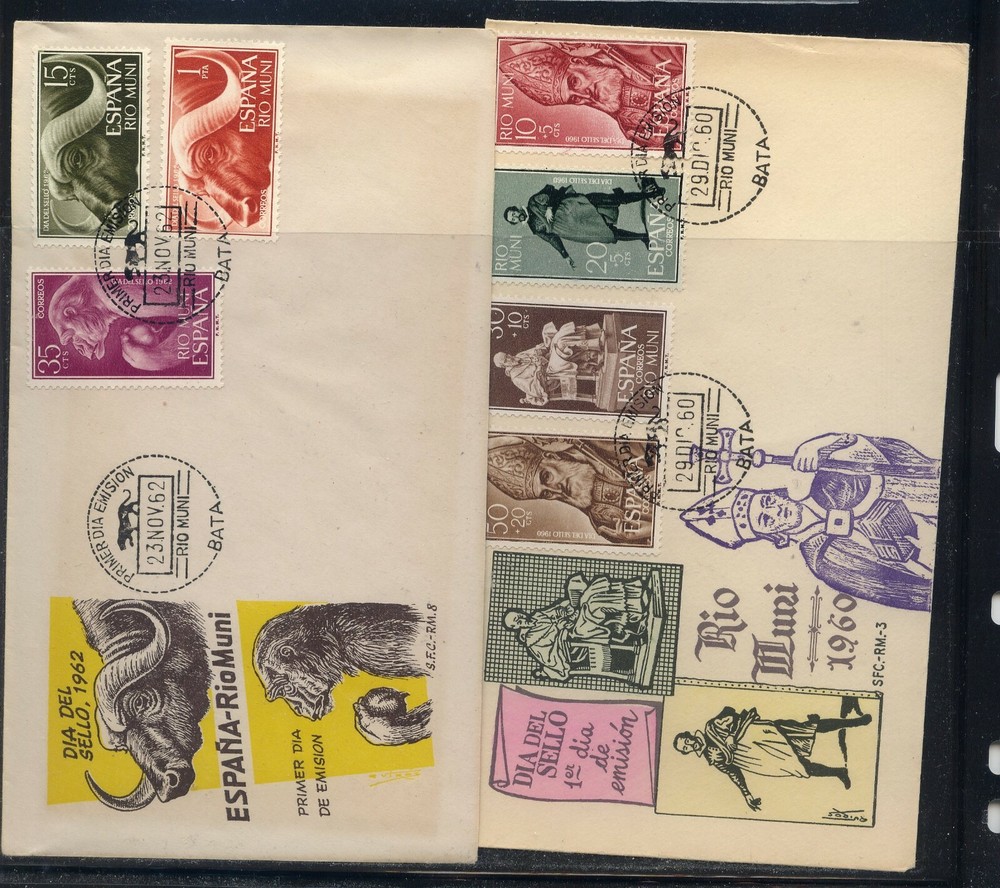 Spain  Rio  Muni    2 cachet covers