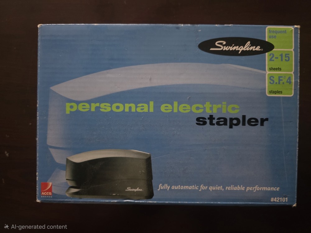 Title  Swingline Personal Electric Stapler Model 42101 Automatic Desk Stapler