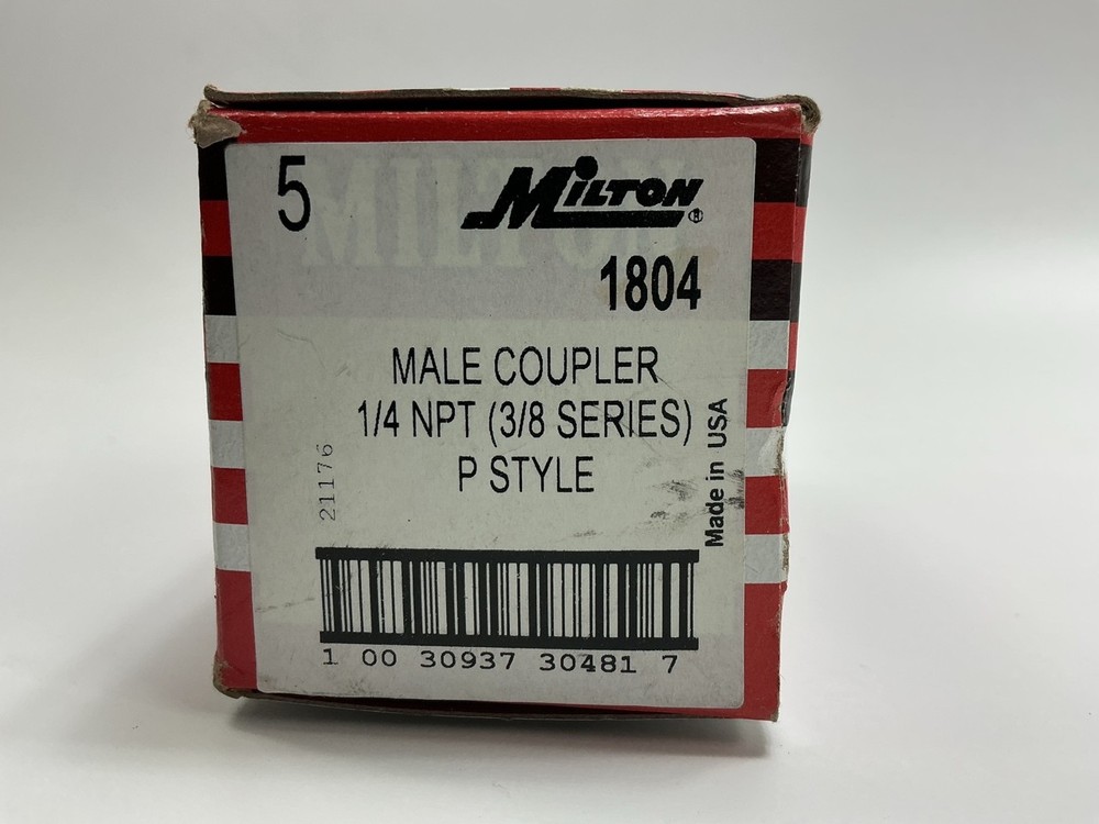 Milton 1804 1/4" MNPT 3/8" Coupler P-Style - 5 / Pack