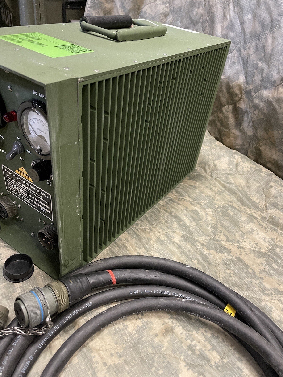 USMC POWER SUPPLY PP-8474/G MILITARY RADIO 24 18-30 VOLT DC 60A SINCGARS w Cable