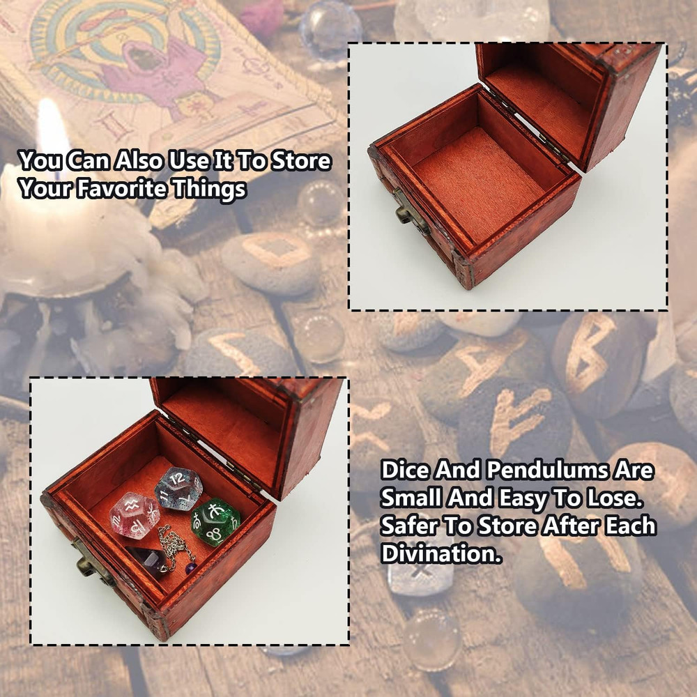 6Pcs Pendulum Board for Divination - Pendulum Crystal for Dowsing, Tarot Dice As