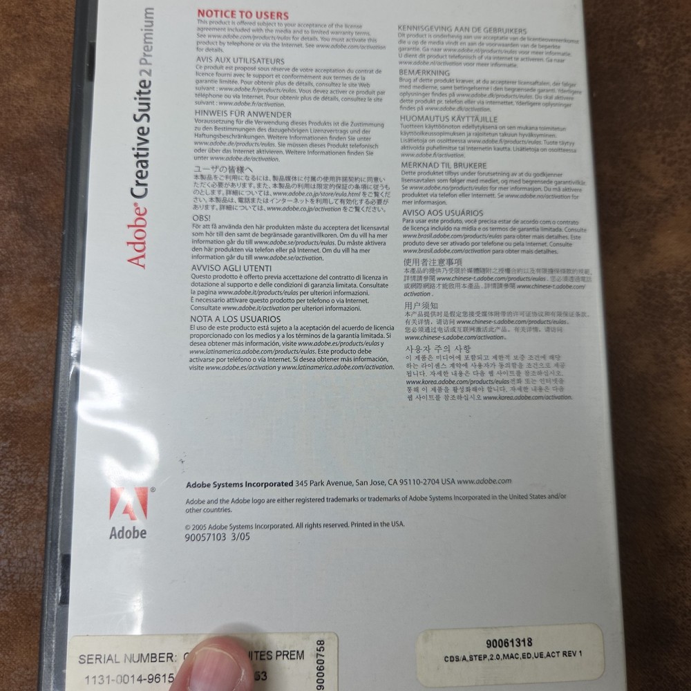 Adobe Creative Suite 2 Premium Edition Macintosh With Serial Numbers