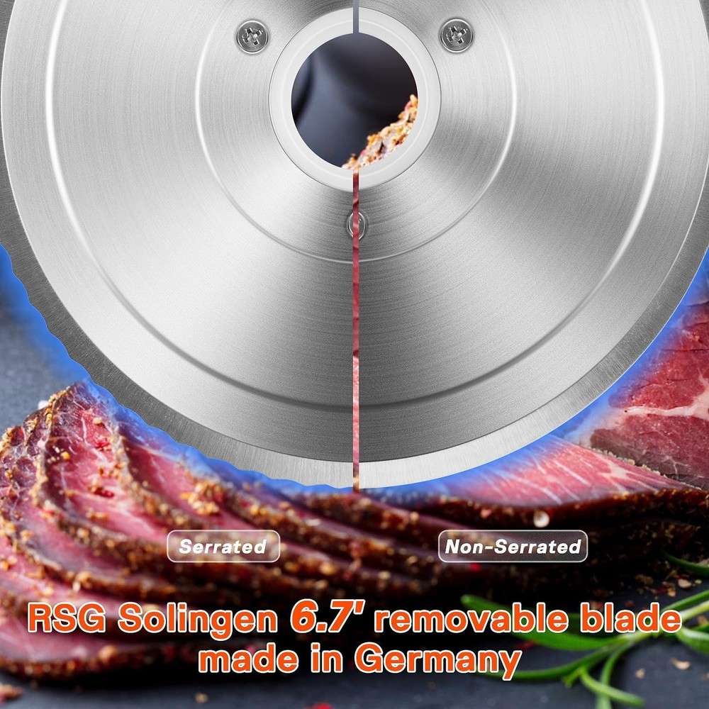 Quality Meat Slicer with German Blades & Adjustable Thickness Range