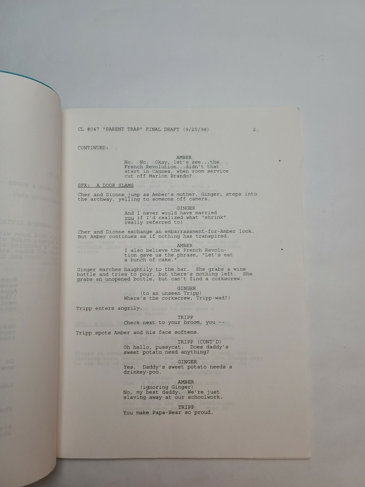CLUELESS / Adam Hamburger 1998 TV Script, Stacey Dash "Parent Trap"