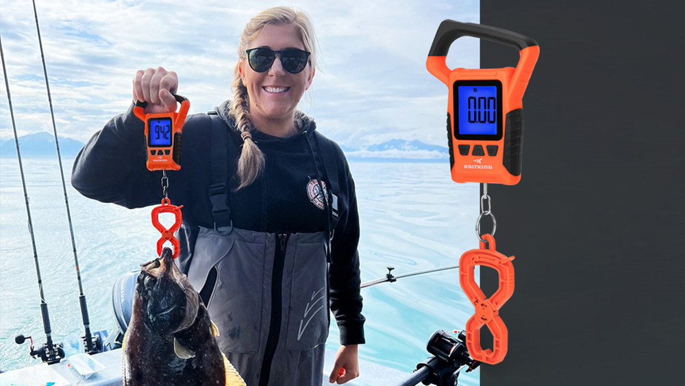 Floating Waterproof Digital Fish Scale, 110lb Capacity, Large LCD Display, Multi