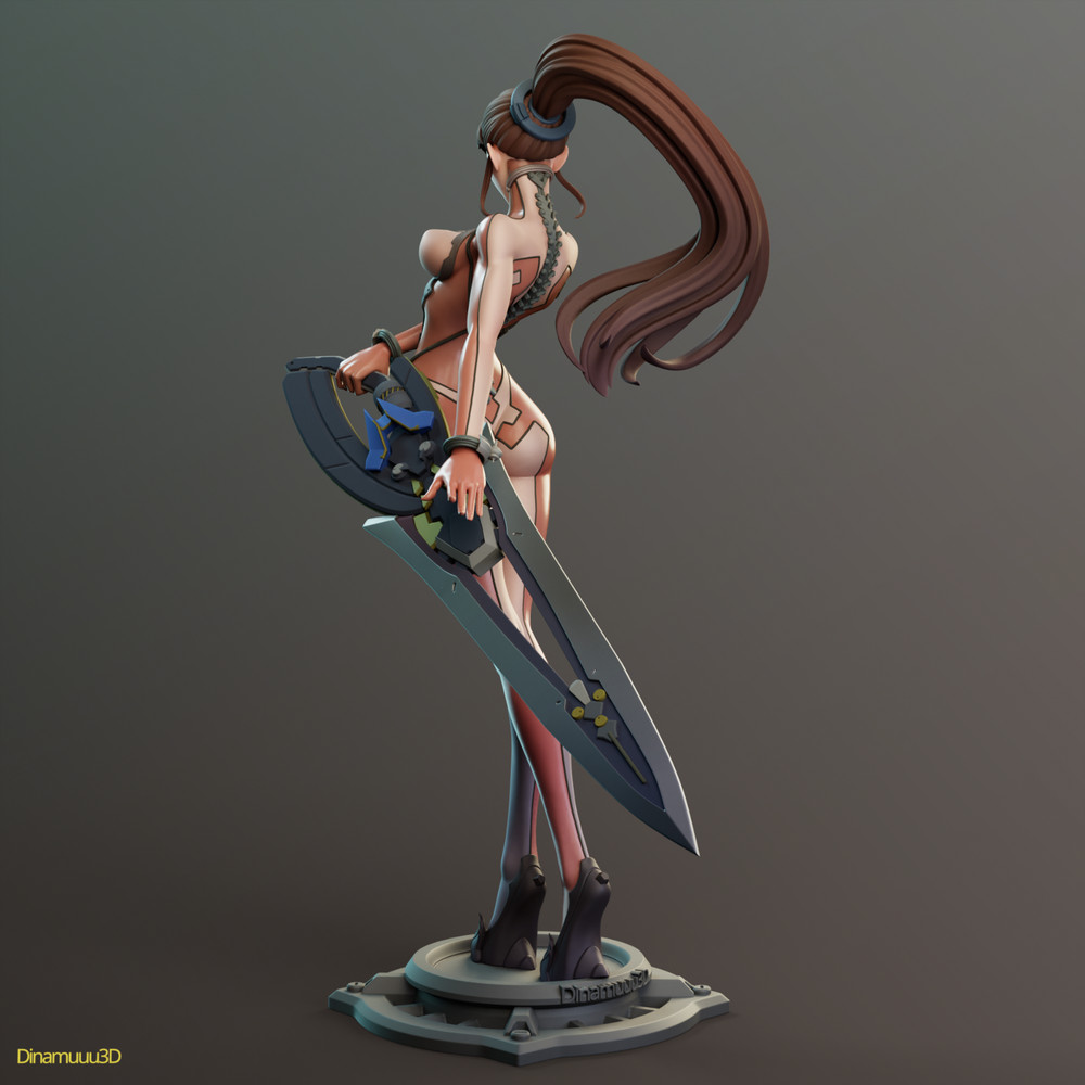 Eve Stellar Blade Solid 3D Resin Statue Part Kit -Unpainted-Space Gray
