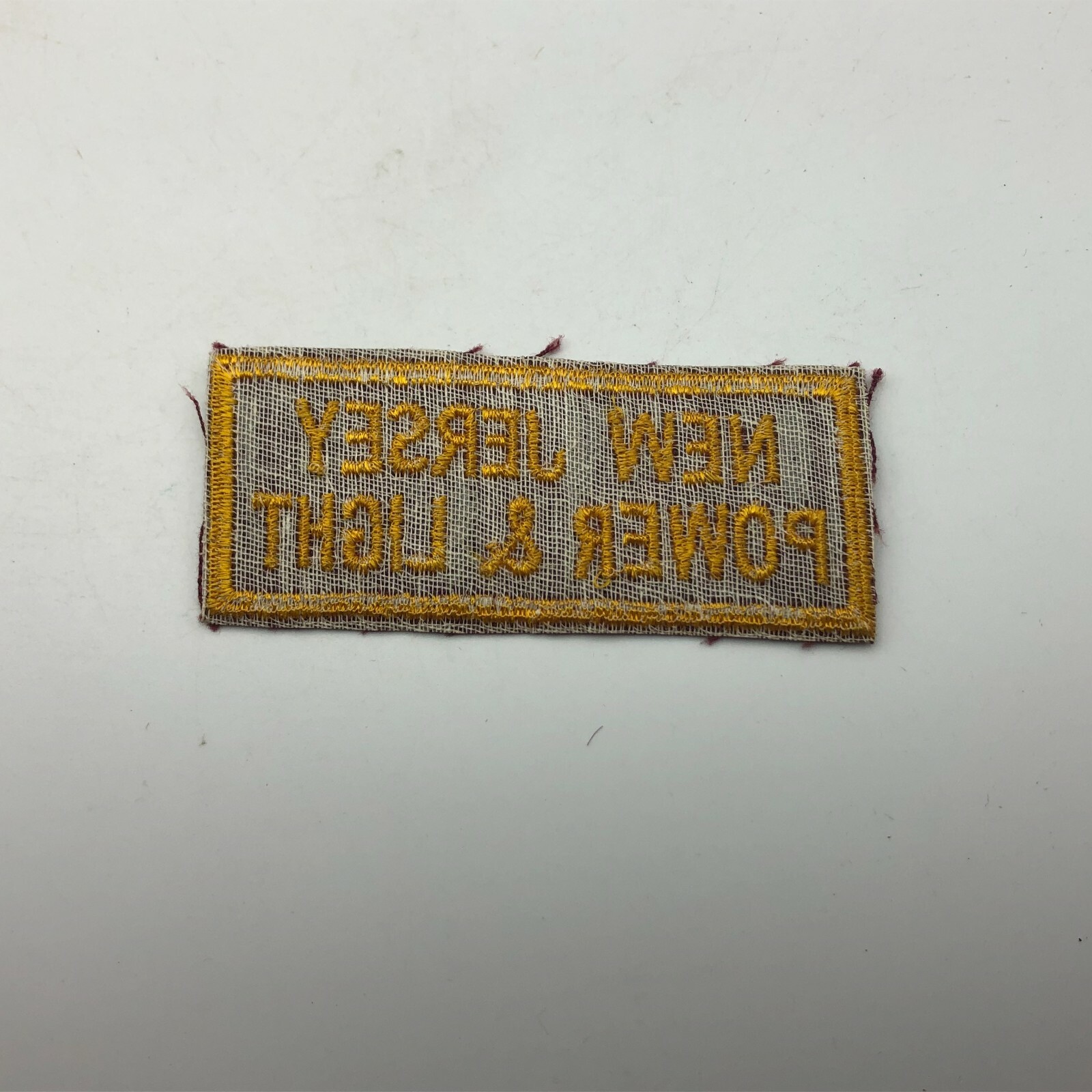 New Jersey Power & Light Patch Uniform Cap Hat Patch 1-1/2" x 3-3/8" Vintage