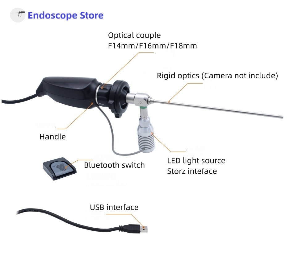 HD 1080P USB Endoscope Camera With LED Light Source ENT Examination Veterinary
