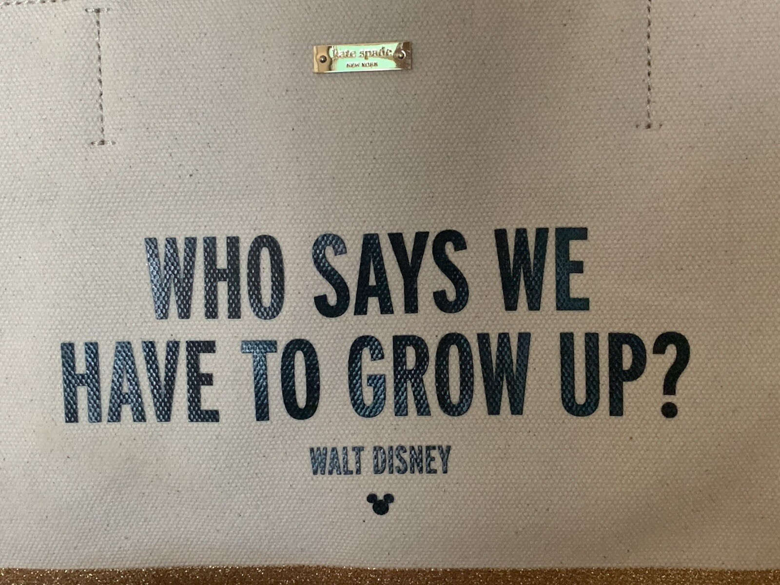 Kate Spade Disney “Who Says We Have To Grow Up?” Tote NWT