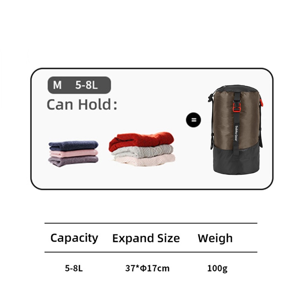 Lightweight Compression Stuff Sack 5-8L Waterproof Polyester Compression Ba RBMC