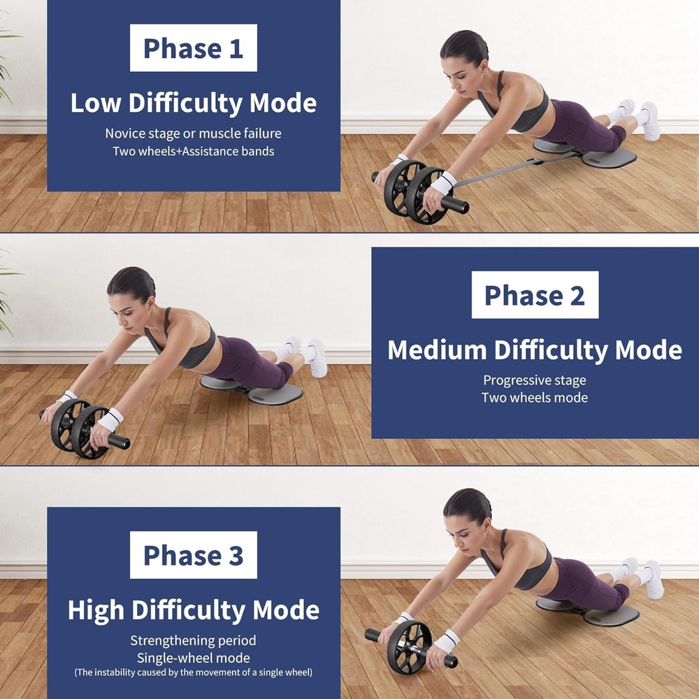 Ally Peaks Ab Roller Wheel Auto Rebound w/ Knee Pad