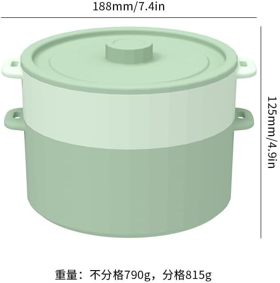 2-Tier Silicone Microwave Steamer, Stackable Food Container Sage Green