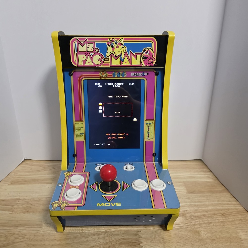 Arcade1Up Ms Pac-Man Countercade Mini Arcade Machine Tested Working Retro