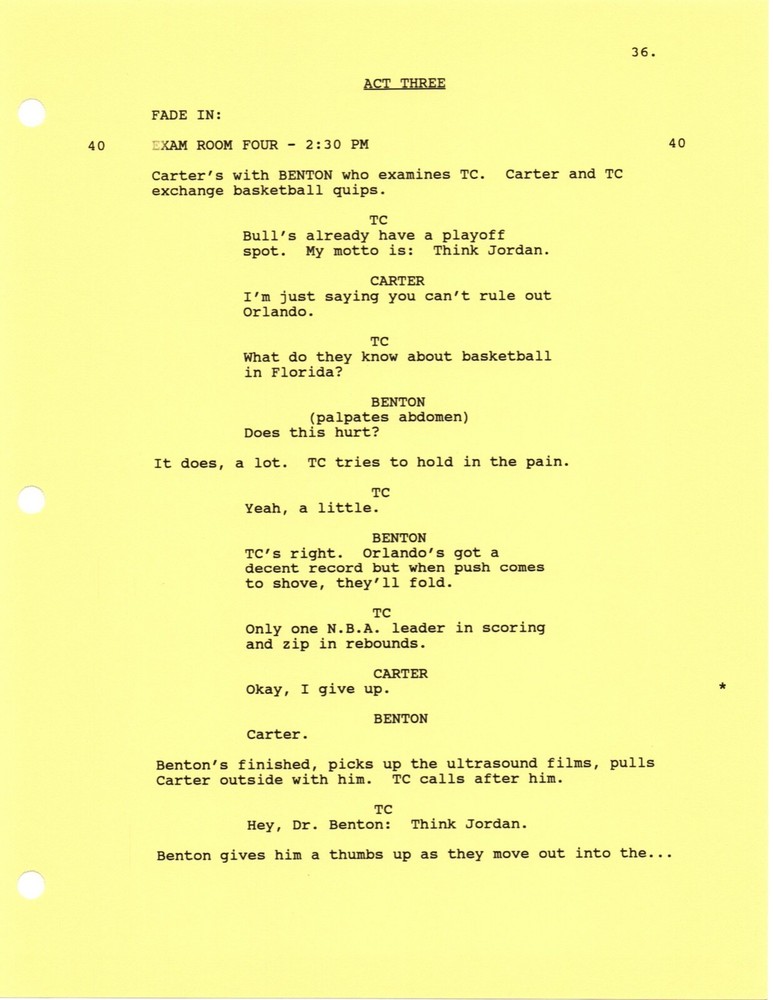 *ER - TAKE THESE BROKEN WINGS (1996) Revised First Draft Script DTD 03/20/96
