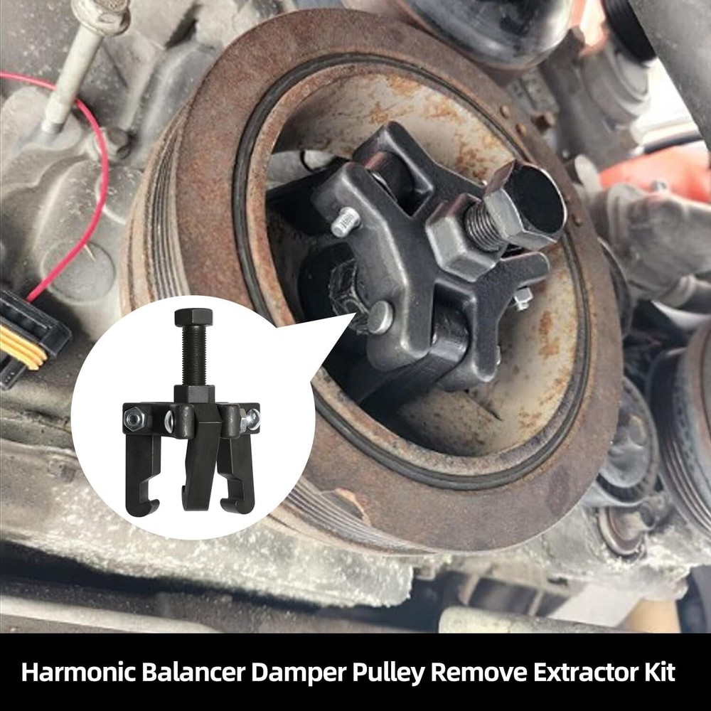 Harmonic Balancer Damper Pulley Remove Extractor Kit Compatible with Ford, GM...