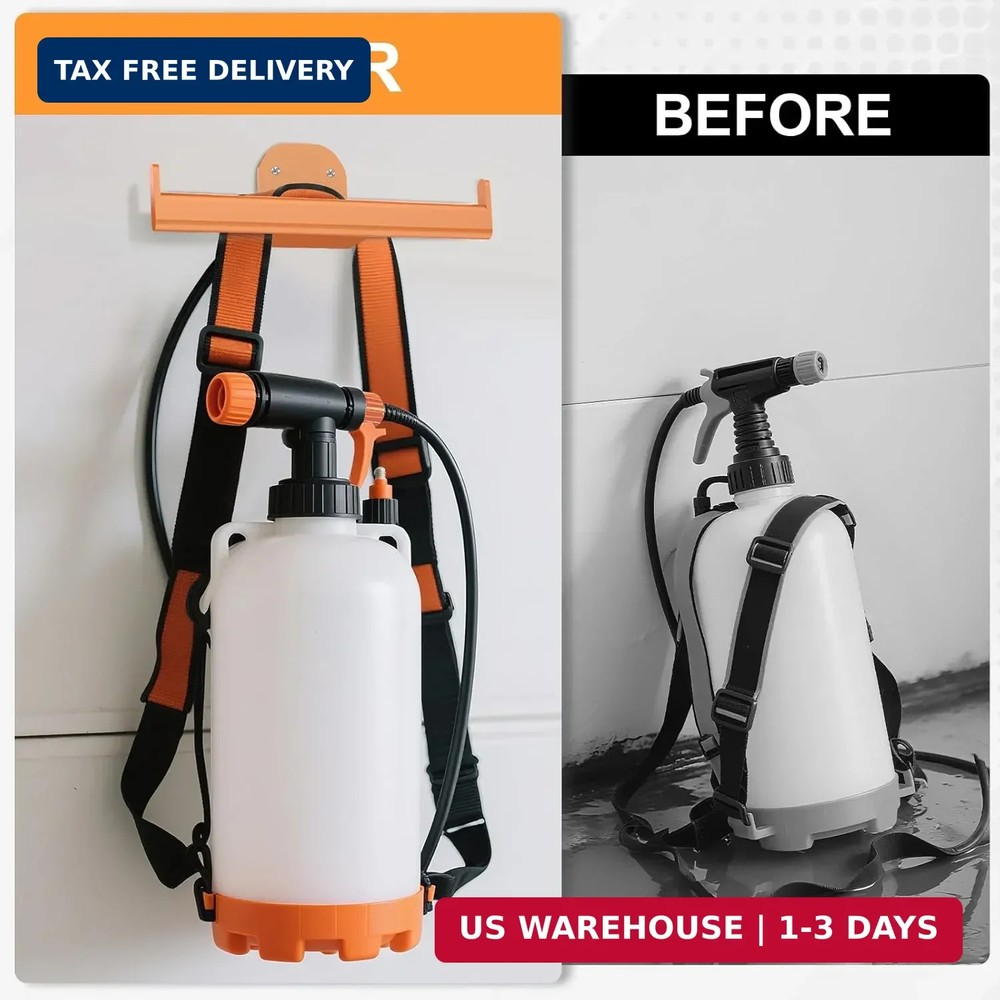 FLEXI RODS Backpack Leaf Blower Hanger, Backpack Sprayer Wall Mount, Lawn Care A