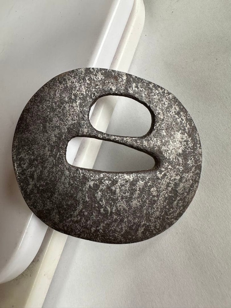 Tsuba Thin Iron Edo Era Sword Guard Antique Accessory Authentic Rare