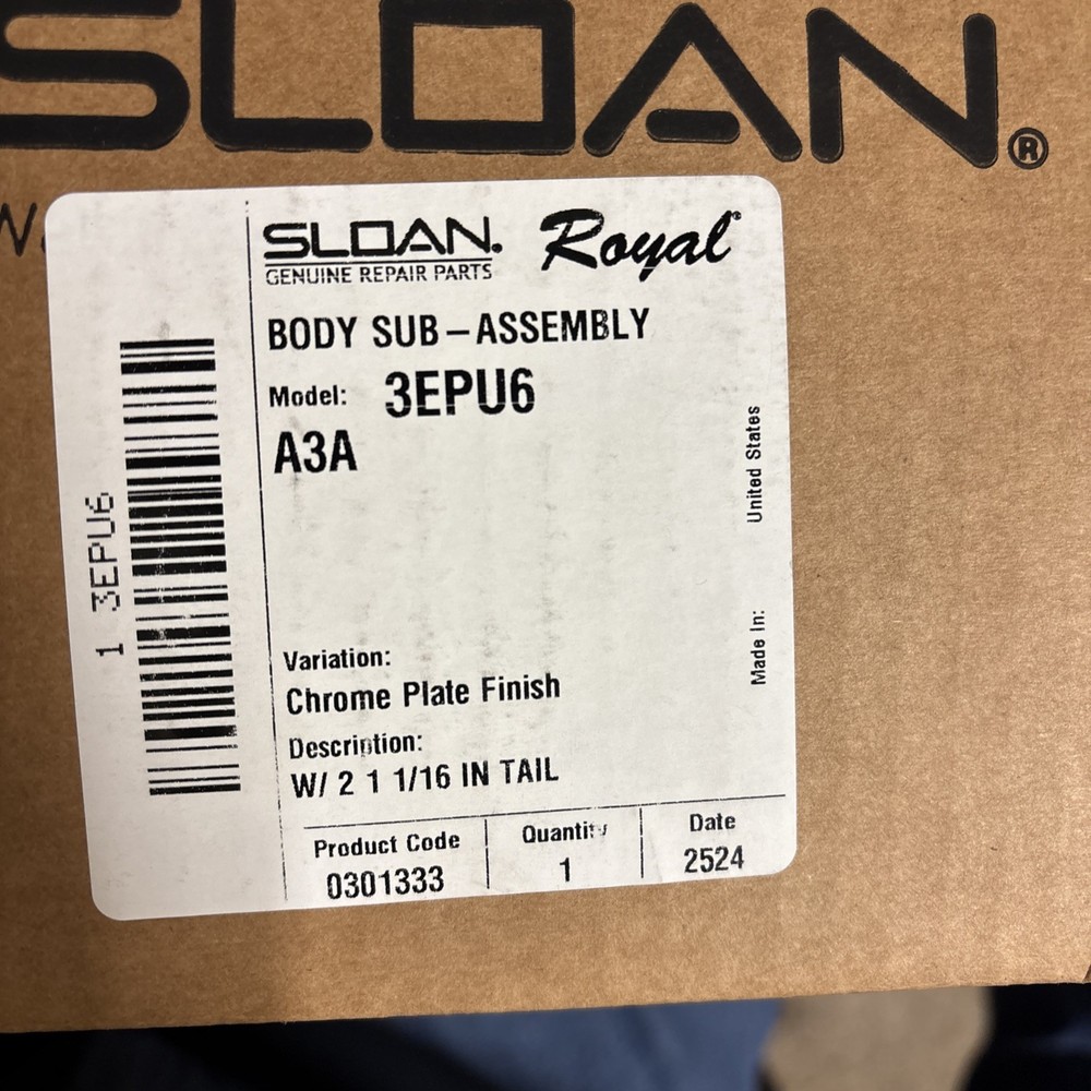 Sloan 3EPU6 Body Sub-Assembly