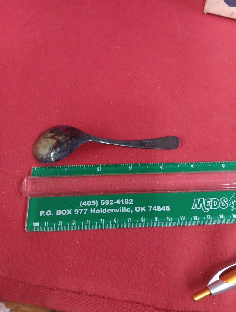 Sheffield England Glass & Silver Plate Sugar Bowl W/Suspended Spoon Original Box