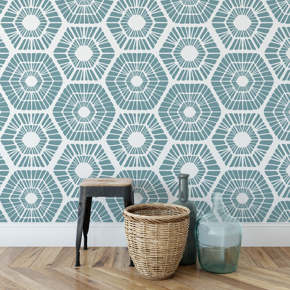 Scandinavian Geometric Pattern Wall Stencil - Durable & Reusable Mylar Stencils