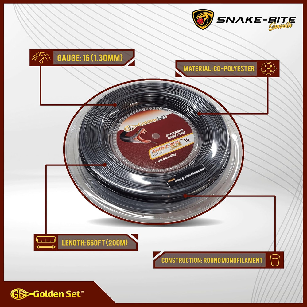 Snake Bite Smooth Polyester Tennis String