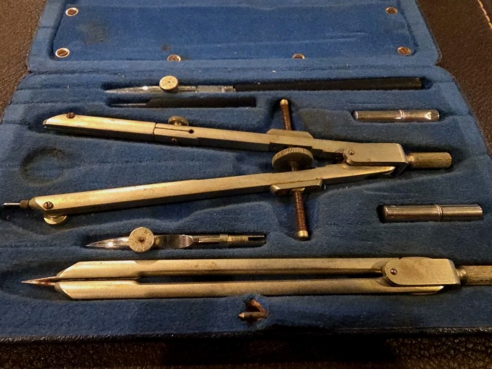 Vintage Riefler G1 Sinus Drafting Set – German Precision Drawing Tools, Blue...