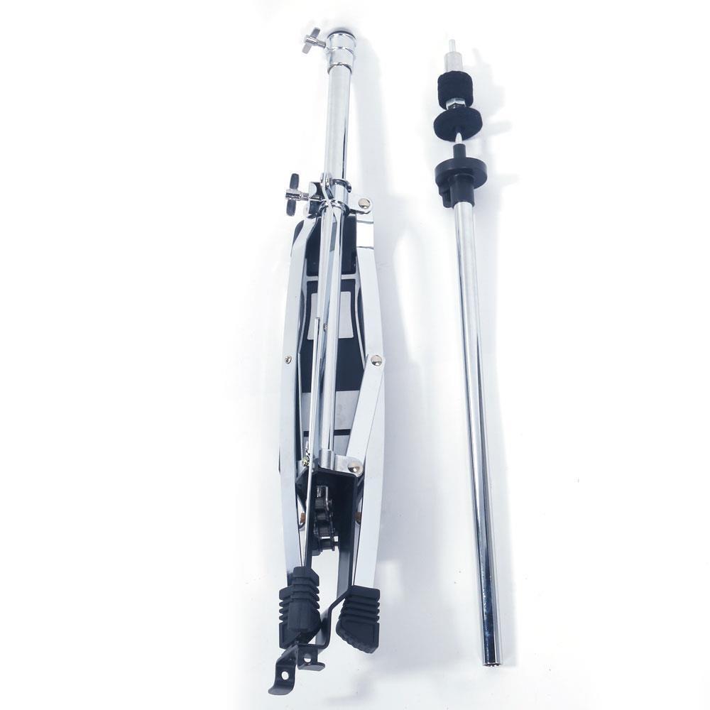 Adjustable Hi-Hat Stand Cymbal Hardware Drum Pedal Mount Percussion Silver