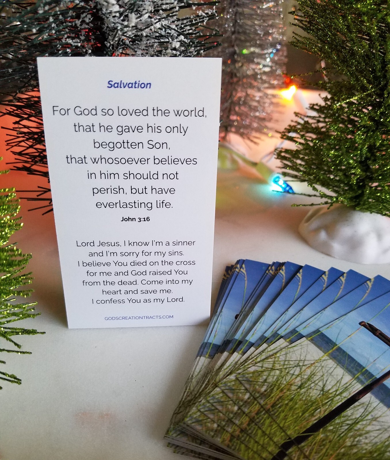 "Salvation" Christian witness tracts (2 packs- 25 tracts per pack)
