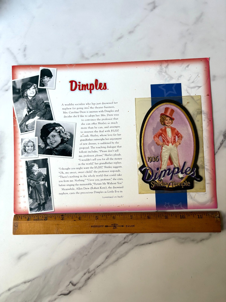 Shirley Temple Patch Willabee Ward Emblem Memorabilia Dimples 1936