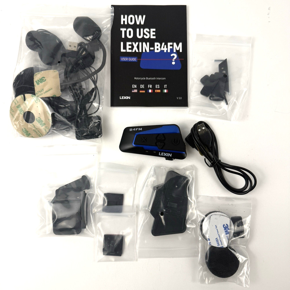Lexin B4FM Motorcycle Bluetooth Intercom Single Unit Headset Communication