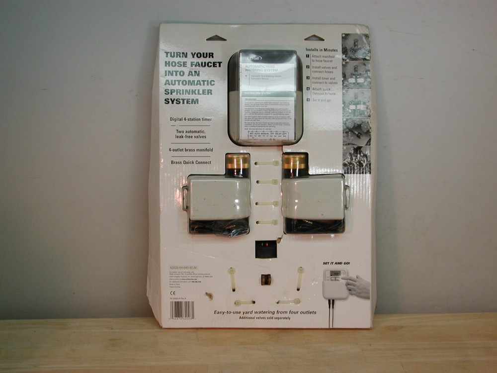 Orbit - AUTOMATIC YARD WATERING KIT - w/timer, 2 electric valves, 4 way brass co