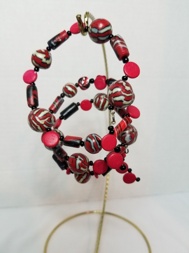 Handcrafted Spring Beaded Bracelet Ooak