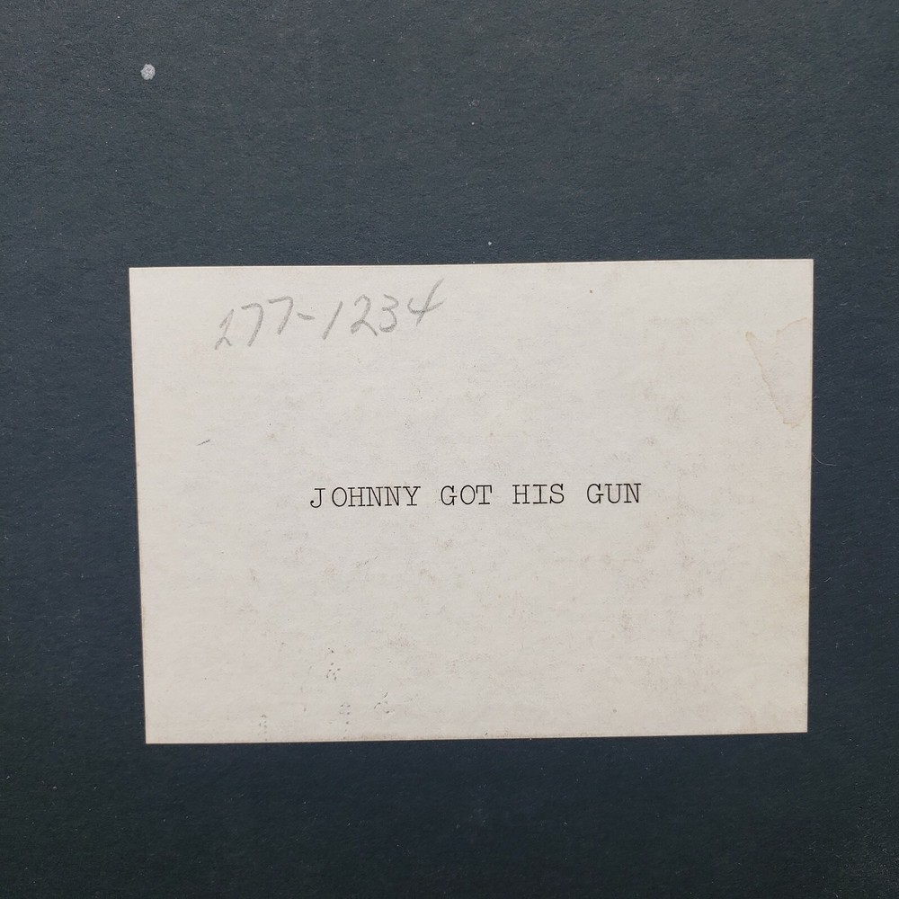 Johnny Got His Gun Original Movie Script