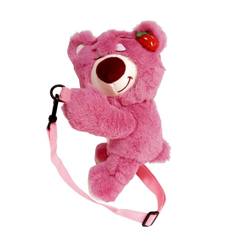 Soft Cute Strawberry Bear Plush Bag Shoulder Bag Cases Wallets Coin Purses Bags