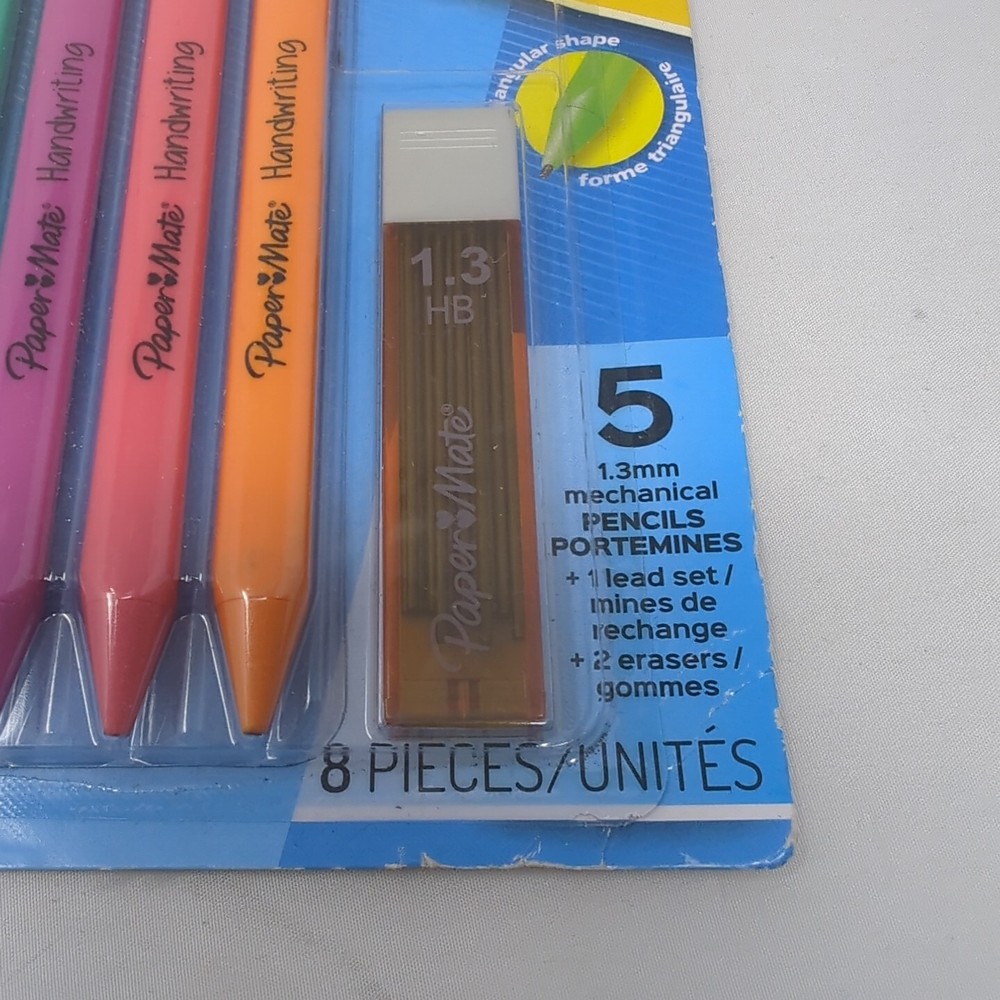 Paper Mate Handwriting Triangular Mechanical Pencil Set with Lead & Eraser 1.3mm