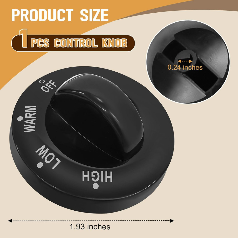 Hamilton Beach Slow Cooker Knob Replacement for 6 & 10 Quart Models
