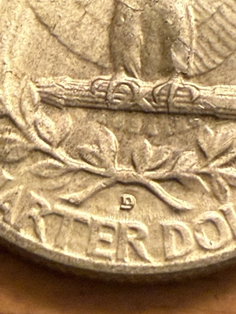 1955-D Silver Washington Quarter Error D Reverse 90% Silver