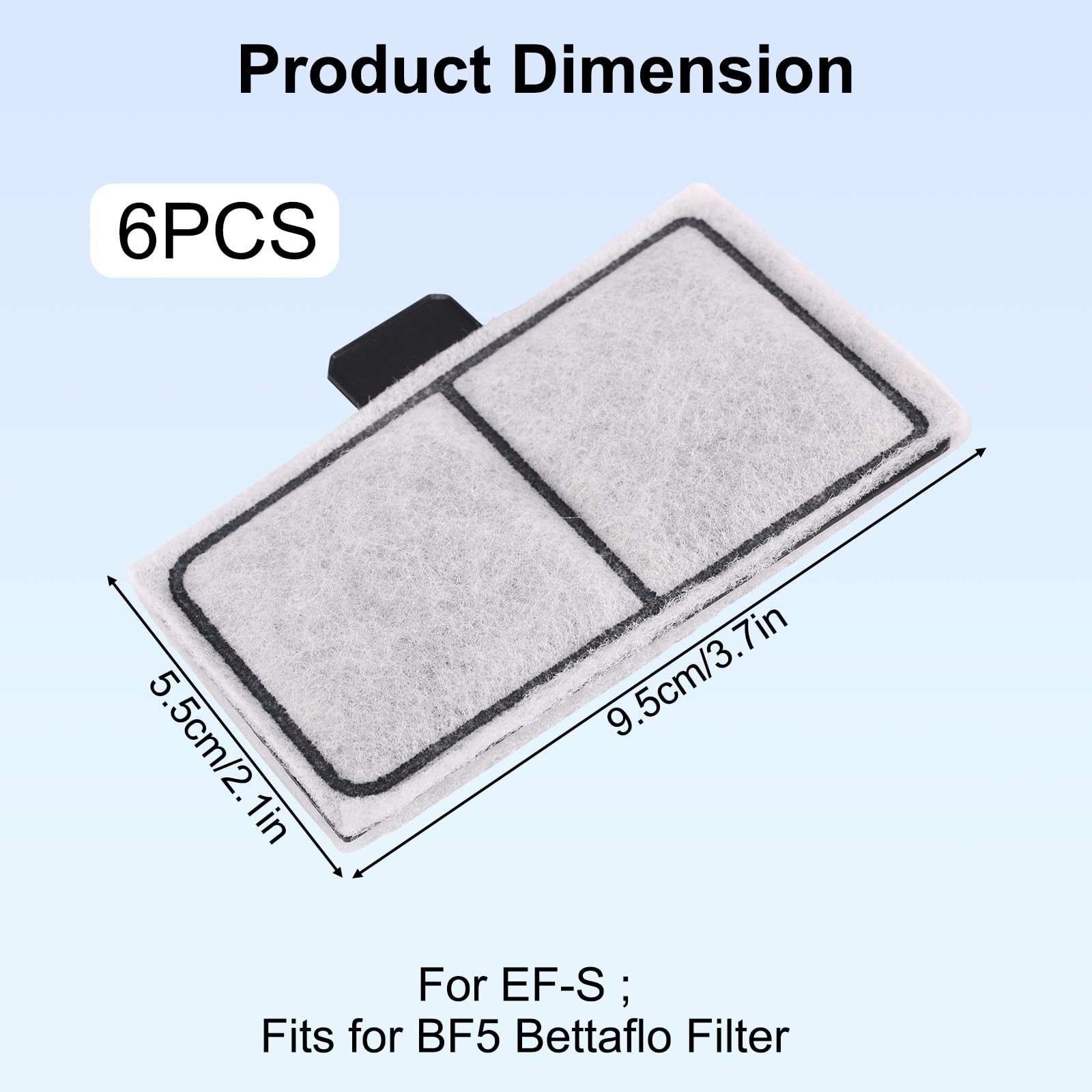 6pcs Filter Cartridges Compatible with Top Fin EF-S & BF5 white, black