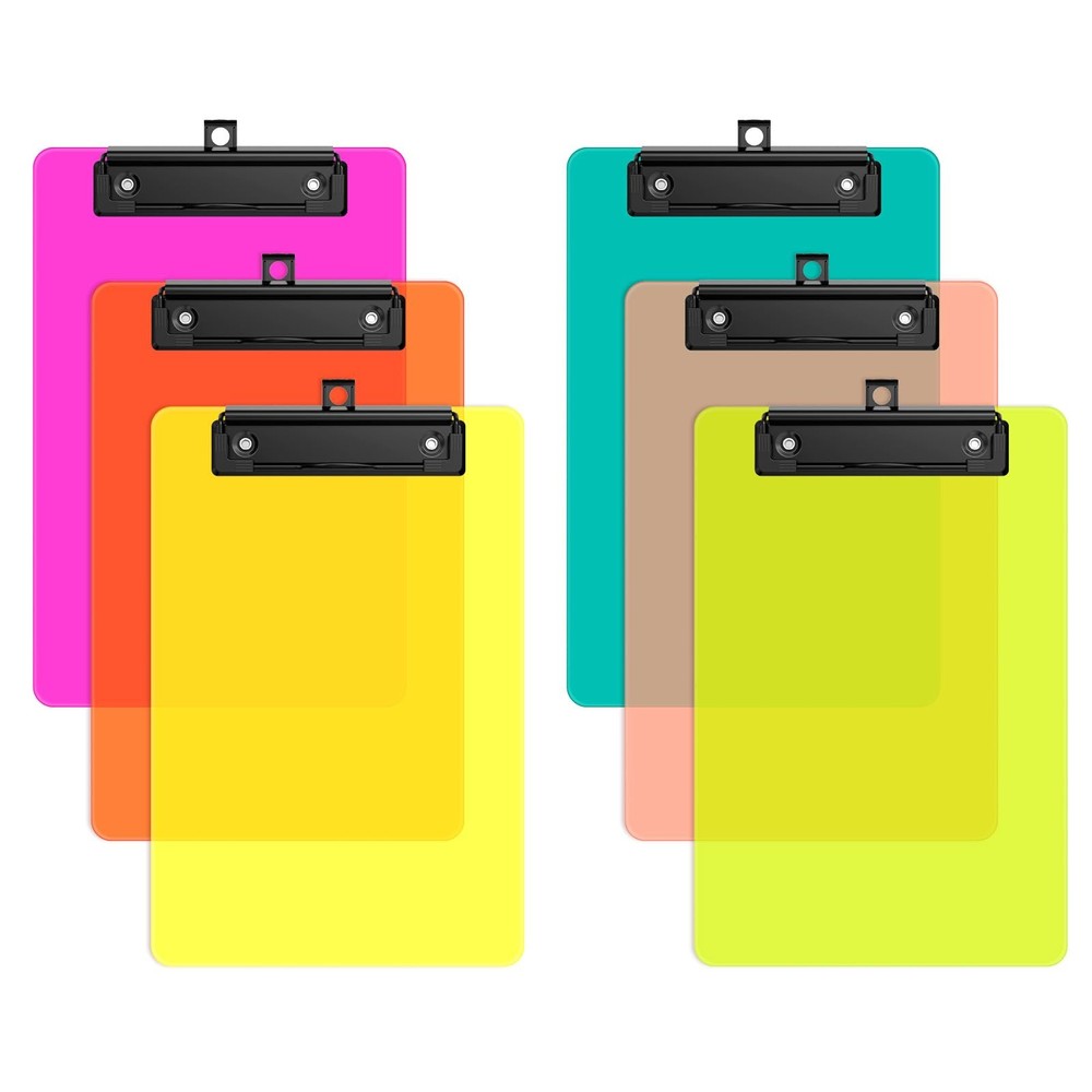 6 PCS Small Clipboard 9x6 Inch HalfLetter A5 Mini Size Low Profile Clip