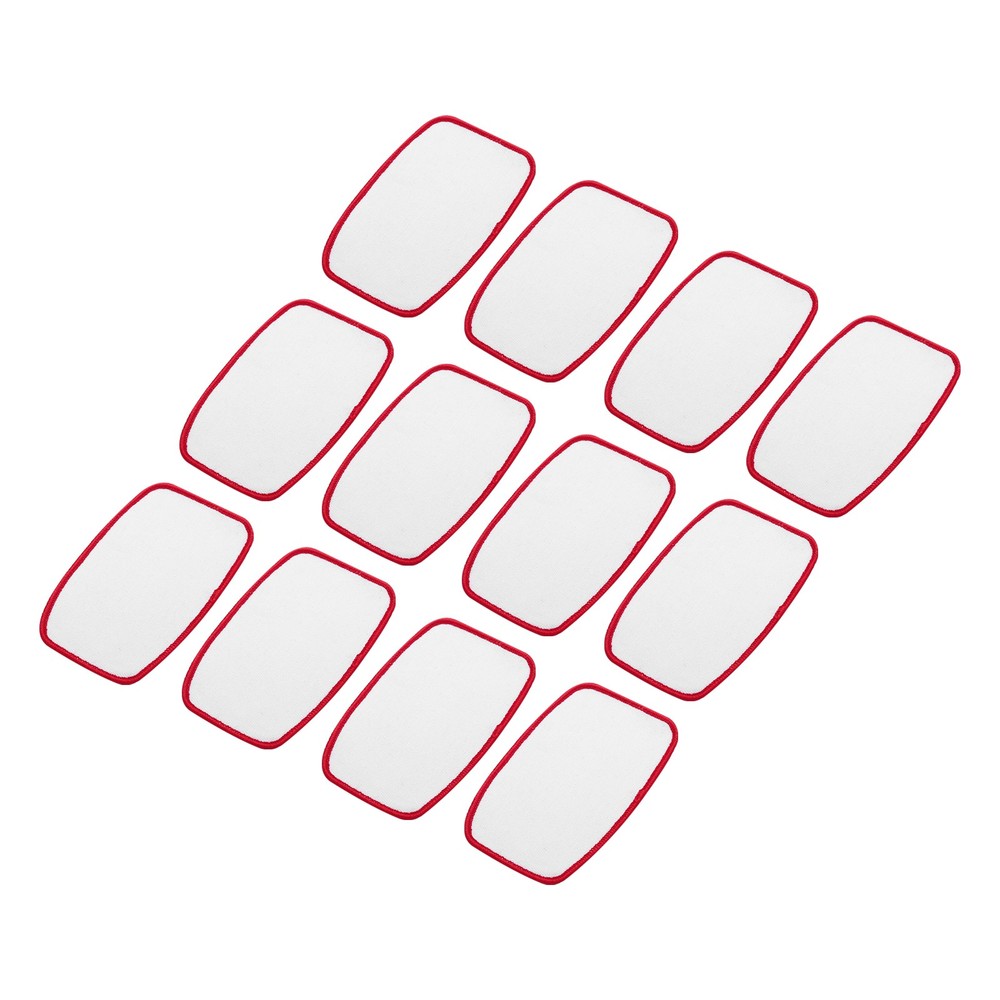 20pcs Sublimation Patch Blank Oval Rectangle White with Red Border