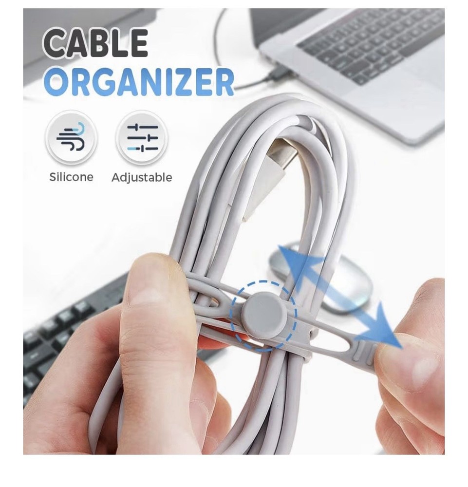 Cord Cable Organizer,2026 Upgraded Silicone Cable Management
