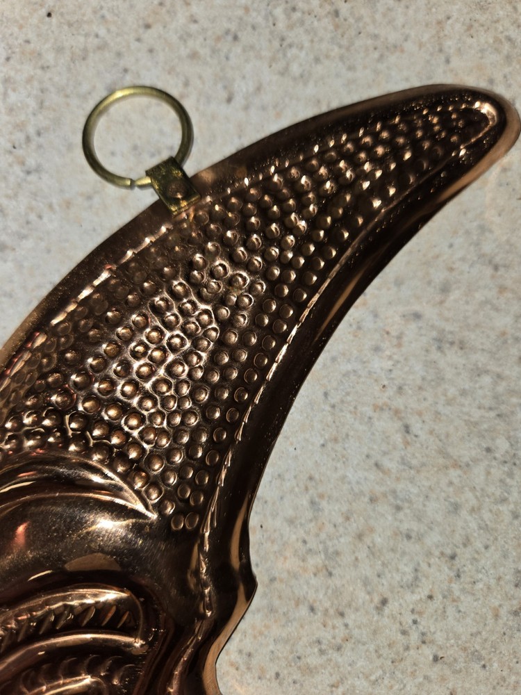 Vintage Hammered Copper Moon Wall Hanging